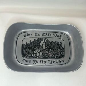 Wilton Armetale Tray Give Us This Day Our Daily Bread Cooking Serving Food Drink